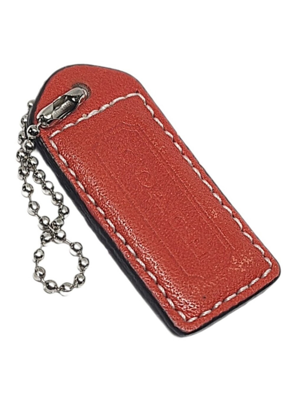 🆕 Vintage Coach 2" Y2K Tomato Red Leather Hangtag Bag Fob Purse Charm Keychain
